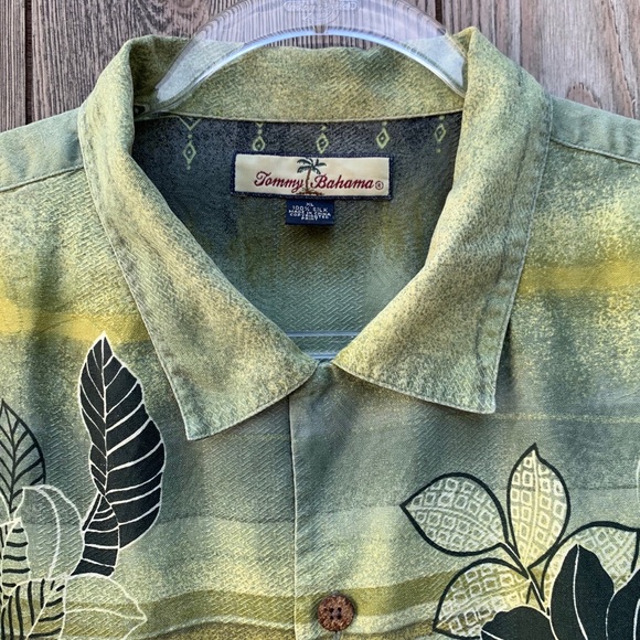 SOLD Tommy Bahama Hawaiian Silk Floral Button Down - Picture 6 of 8
